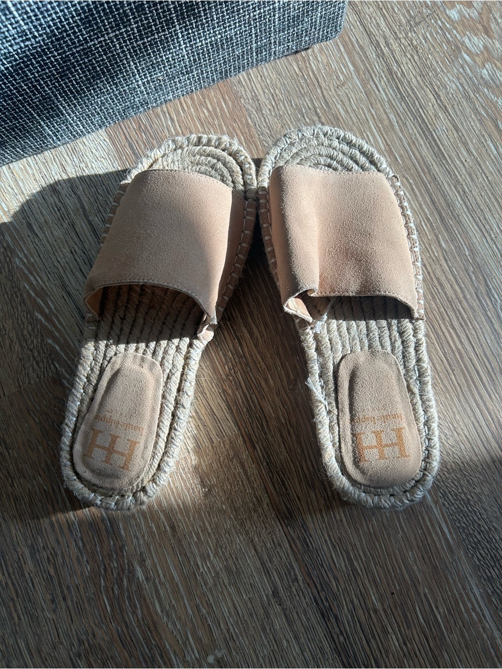 Tan Slide Espadrille Sandals - Neutral Tan